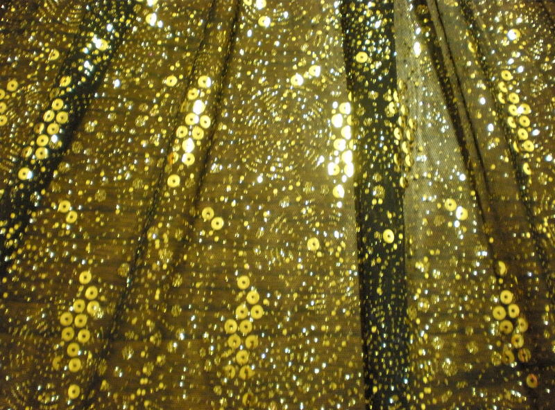 1.Gold-Black Dance Glitter Mesh